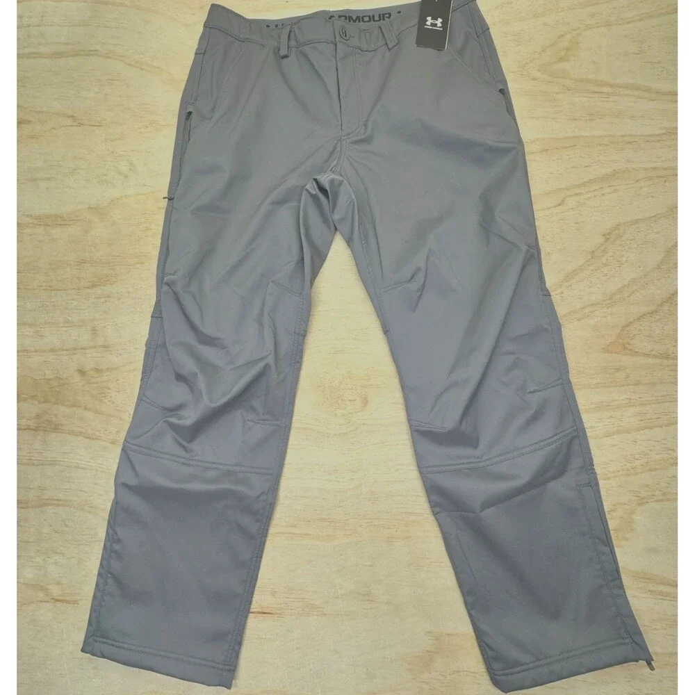 NEW Under Armour Expanse Softshell Pants Mens 38 X 32 Gray Loose 1387001 025